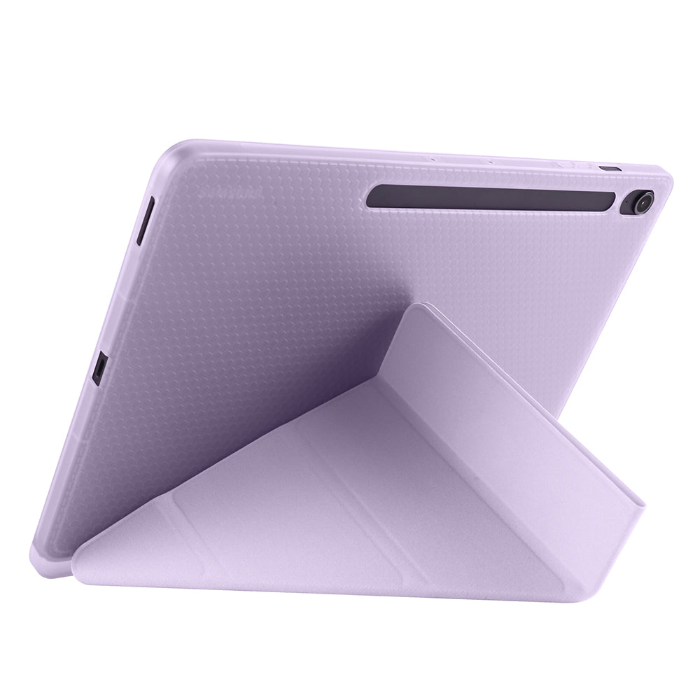 Galaxy Tab S10 FE Plus Kılıf Zore Tri Folding Kalem Bölmeli Standlı Kılıf Lacivert
