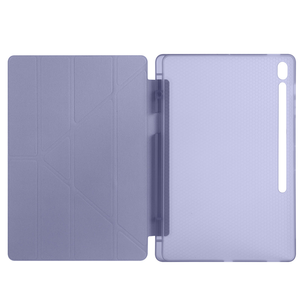 Galaxy Tab S10 FE Plus Kılıf Zore Tri Folding Kalem Bölmeli Standlı Kılıf Rose Gold