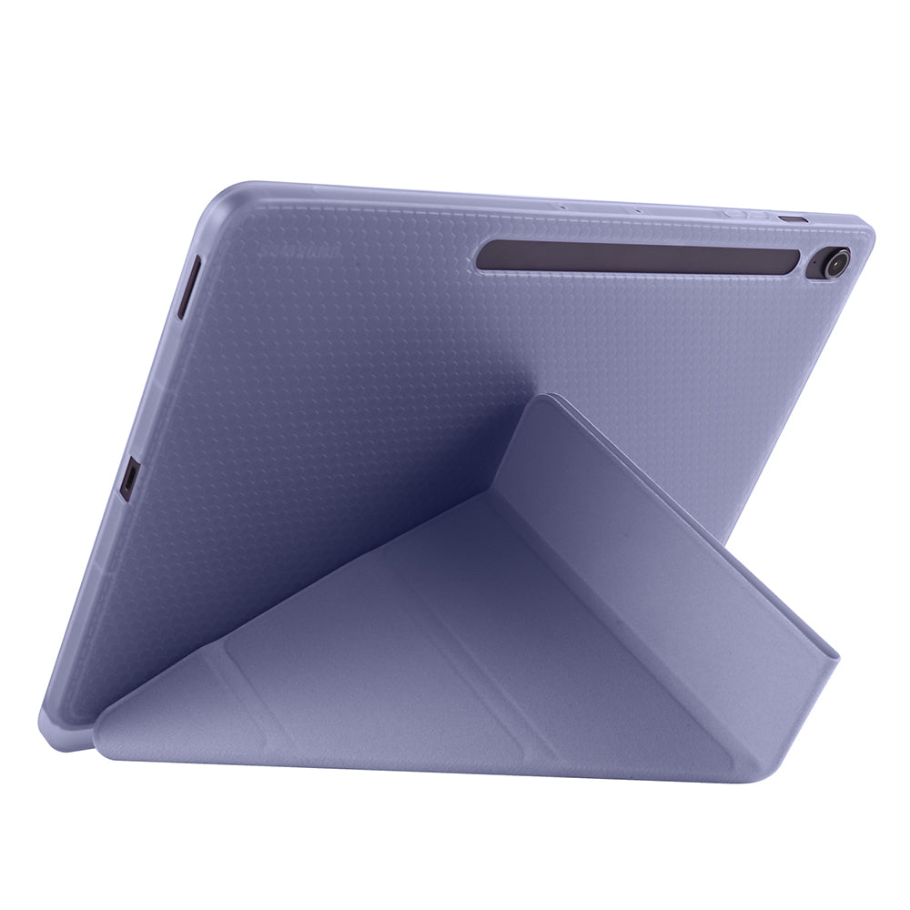 Galaxy Tab S10 FE Plus Kılıf Zore Tri Folding Kalem Bölmeli Standlı Kılıf Mavi