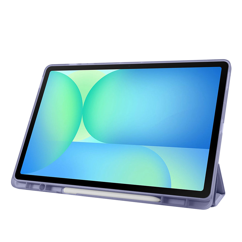 Galaxy Tab S10 FE Plus Kılıf Zore Tri Folding Kalem Bölmeli Standlı Kılıf Rose Gold