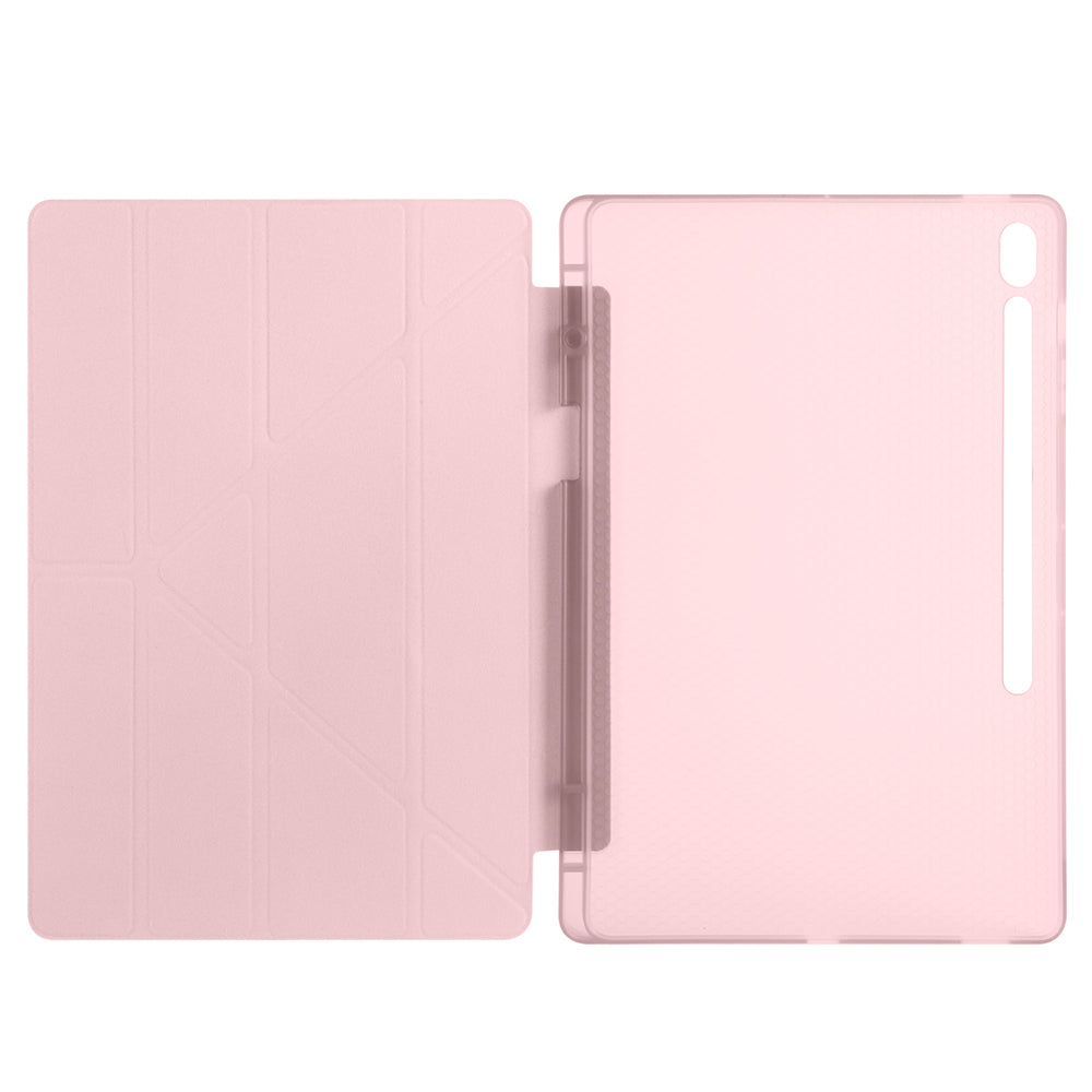 Galaxy Tab S10 FE Plus Kılıf Zore Tri Folding Kalem Bölmeli Standlı Kılıf Mor