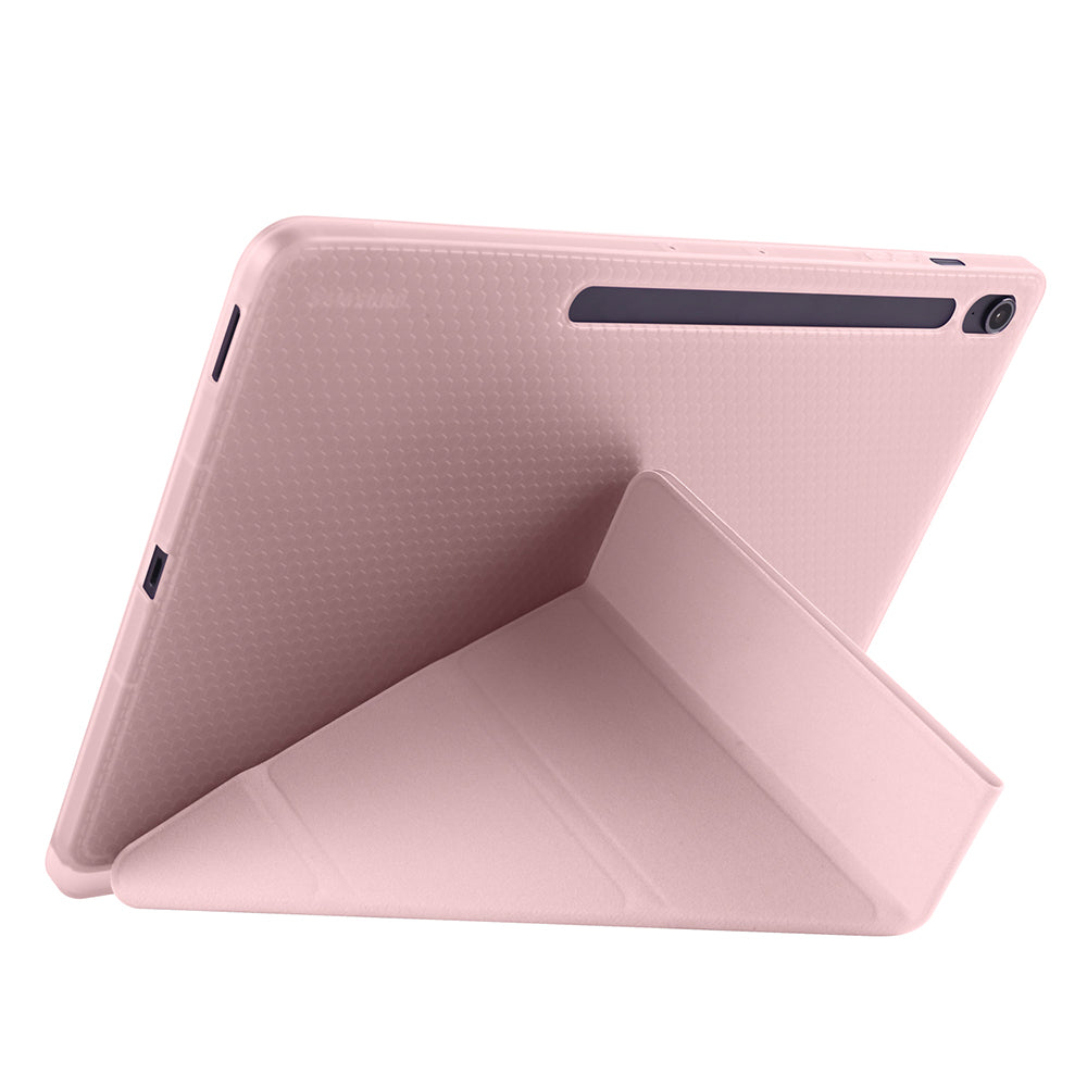 Galaxy Tab S10 FE Plus Kılıf Zore Tri Folding Kalem Bölmeli Standlı Kılıf Lacivert