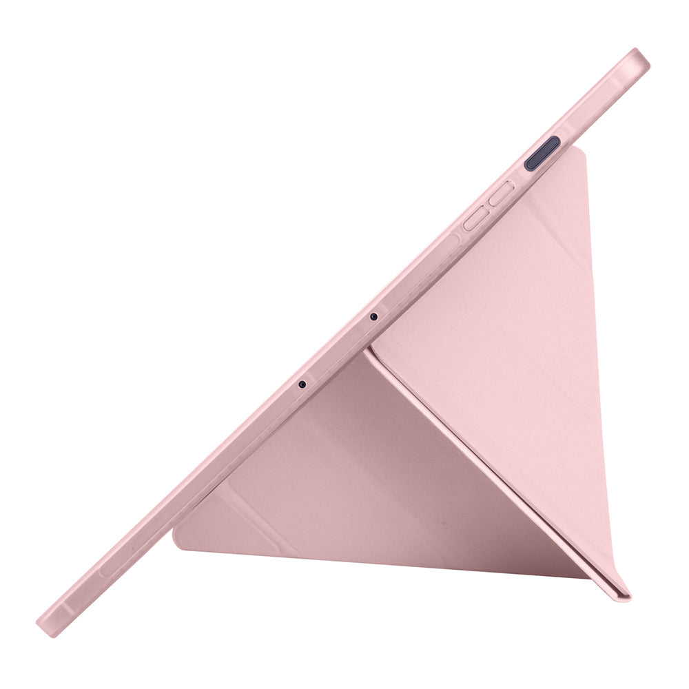 Galaxy Tab S10 FE Plus Kılıf Zore Tri Folding Kalem Bölmeli Standlı Kılıf Rose Gold