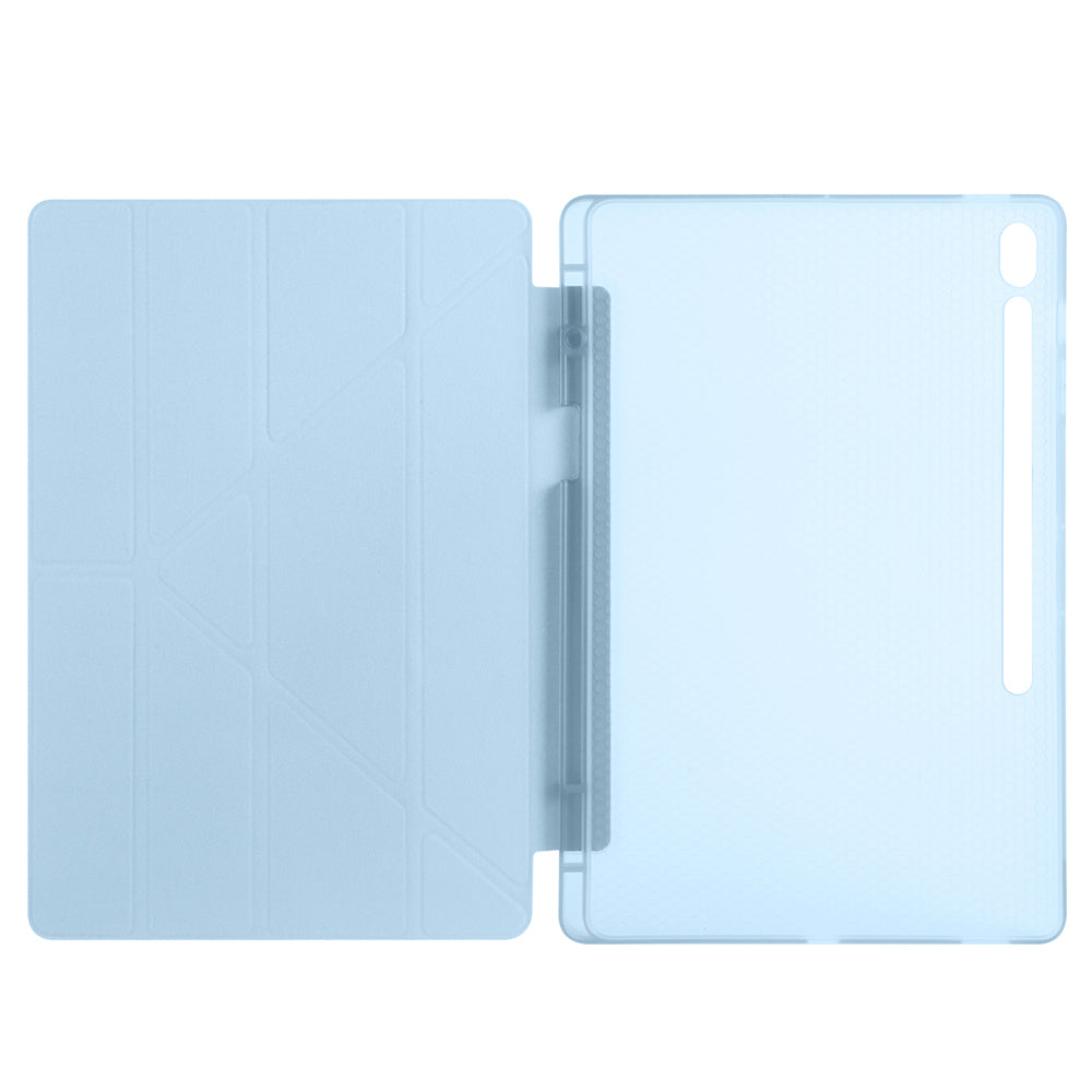 Galaxy Tab S10 FE Plus Kılıf Zore Tri Folding Kalem Bölmeli Standlı Kılıf Gri