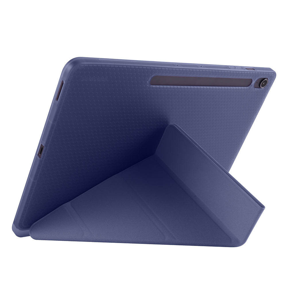 Galaxy Tab S10 FE Plus Kılıf Zore Tri Folding Kalem Bölmeli Standlı Kılıf Mor
