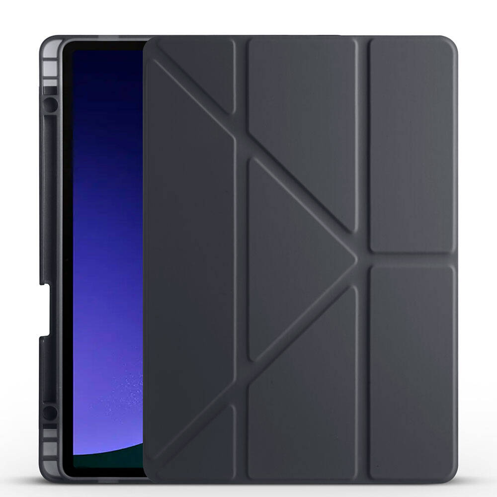 Galaxy Tab S10 Lite Kılıf Zore Tri Folding Kalem Bölmeli Standlı Kılıf Lila