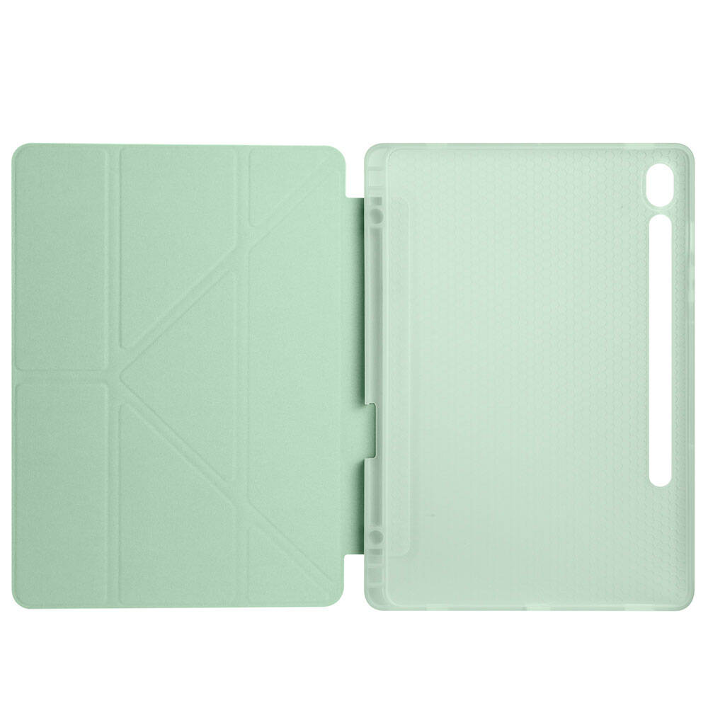 Galaxy Tab S10 Lite Kılıf Zore Tri Folding Kalem Bölmeli Standlı Kılıf Kırmızı