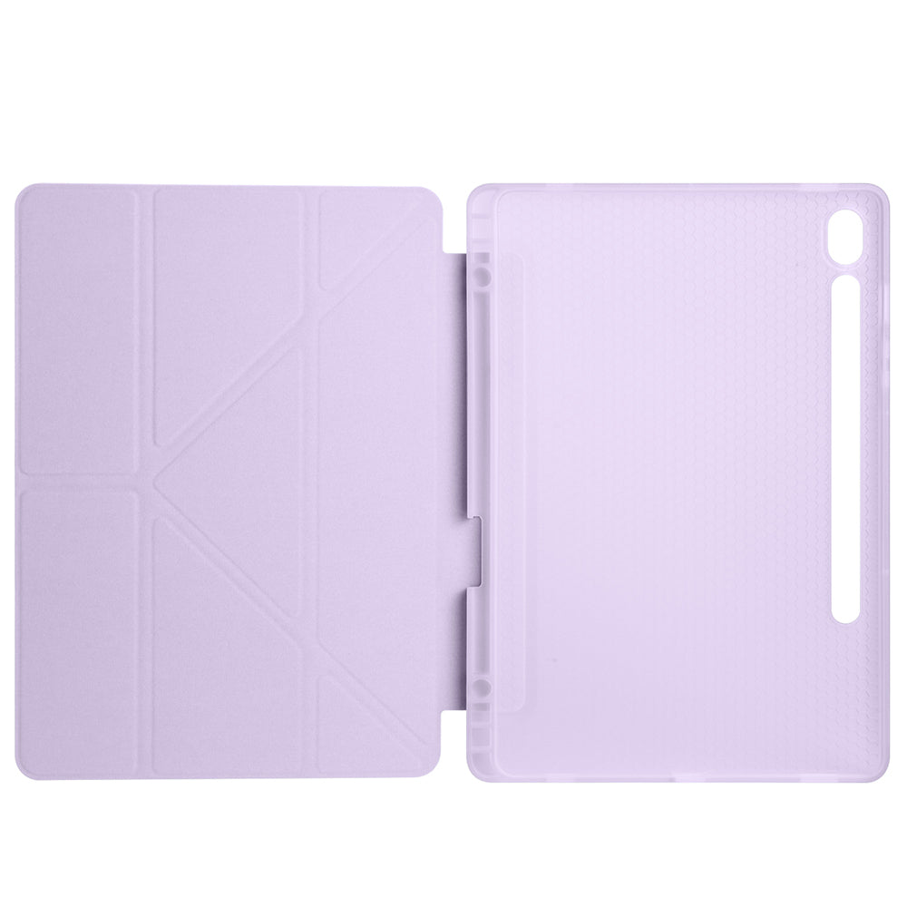 Galaxy Tab S10 Lite Kılıf Zore Tri Folding Kalem Bölmeli Standlı Kılıf Lacivert