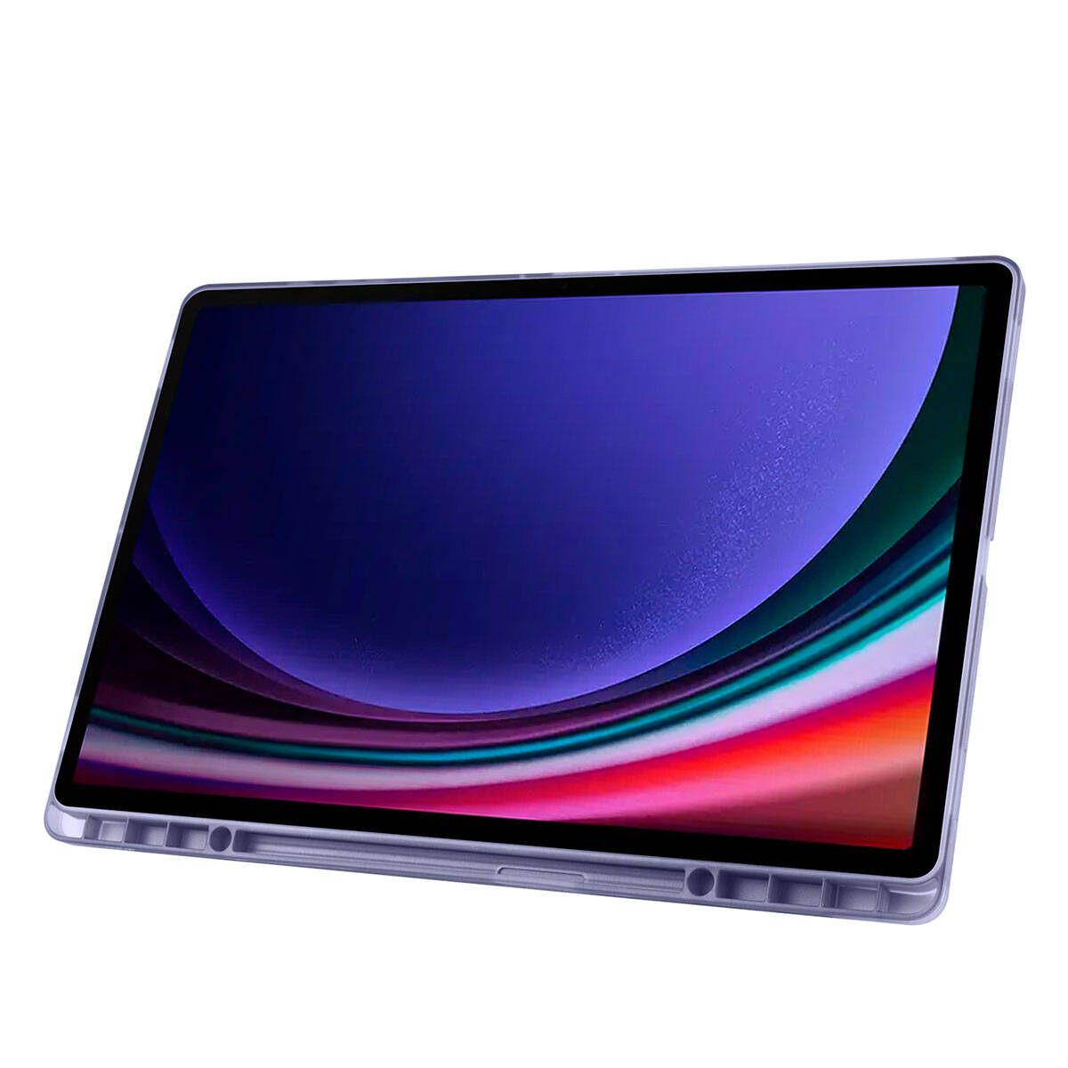 Galaxy Tab S10 Ultra Kılıf Zore Tri Folding Kalem Bölmeli Standlı Kılıf Mor