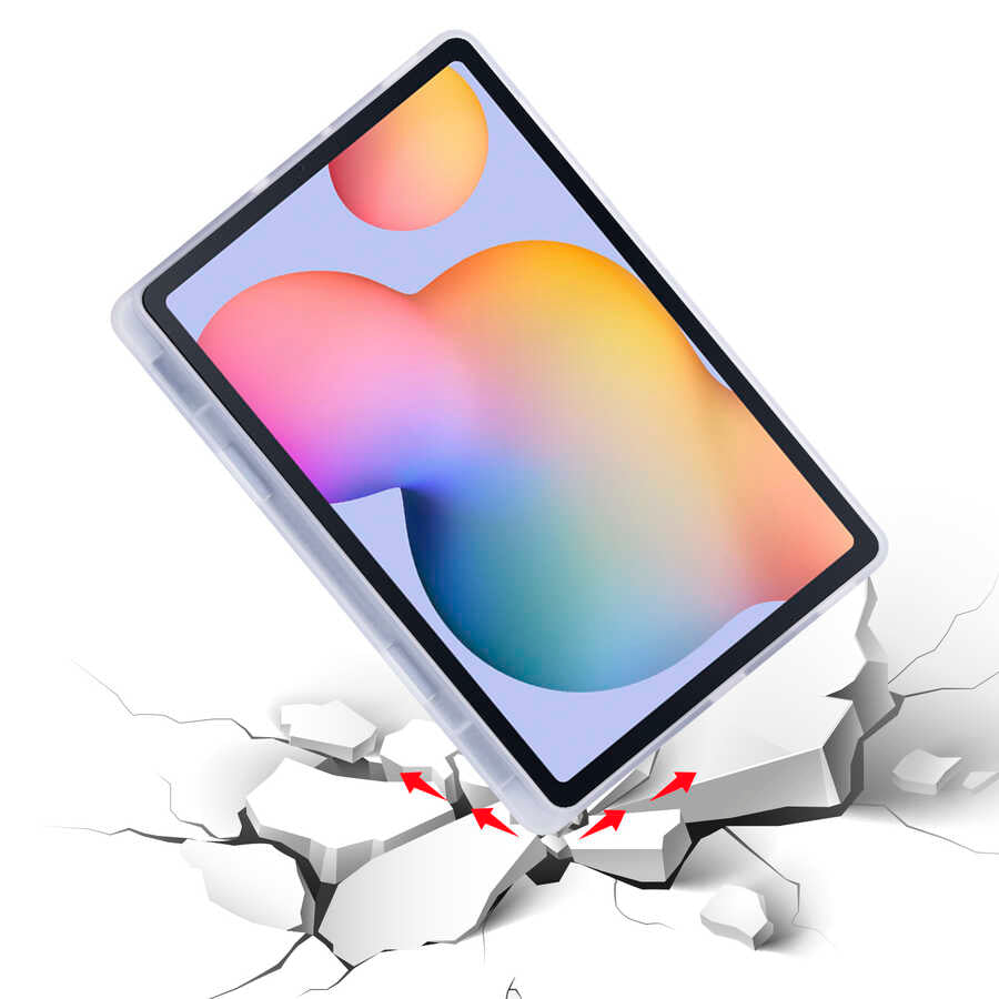 Galaxy Tab S6 Lite P610 Kılıf Zore Tri Folding Kalem Bölmeli Standlı Kılıf Lacivert
