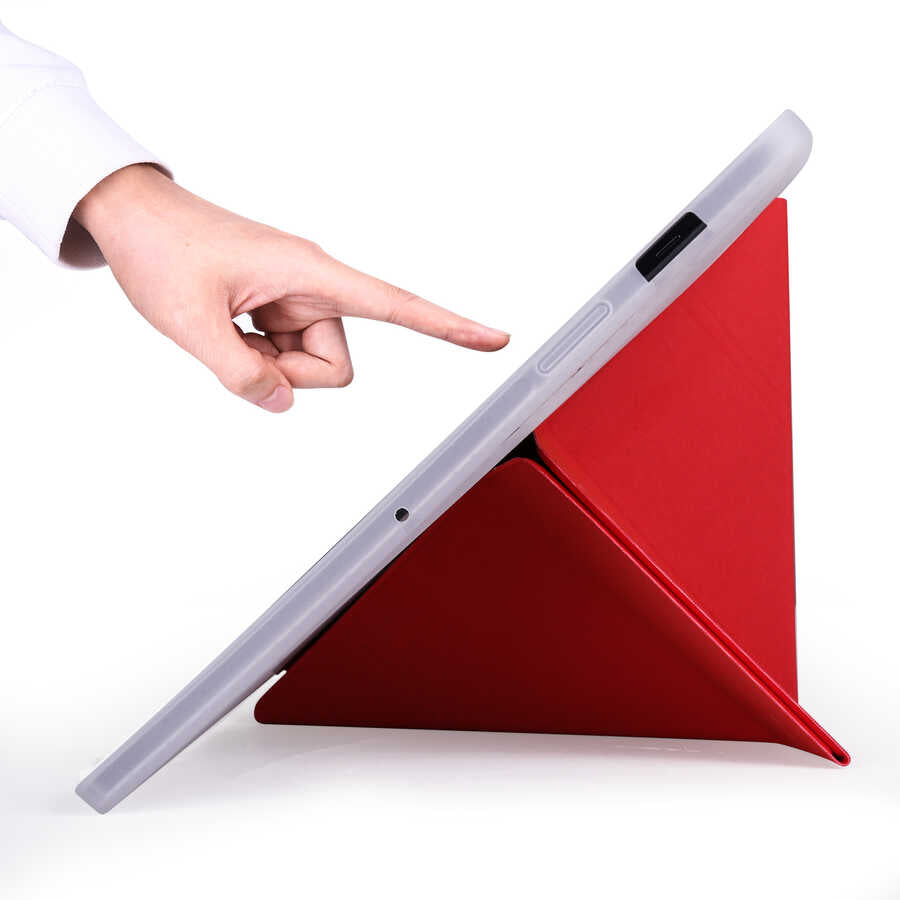 Galaxy Tab S7 Plus T970 Kılıf Zore Tri Folding Kalem Bölmeli Standlı Kılıf Mor