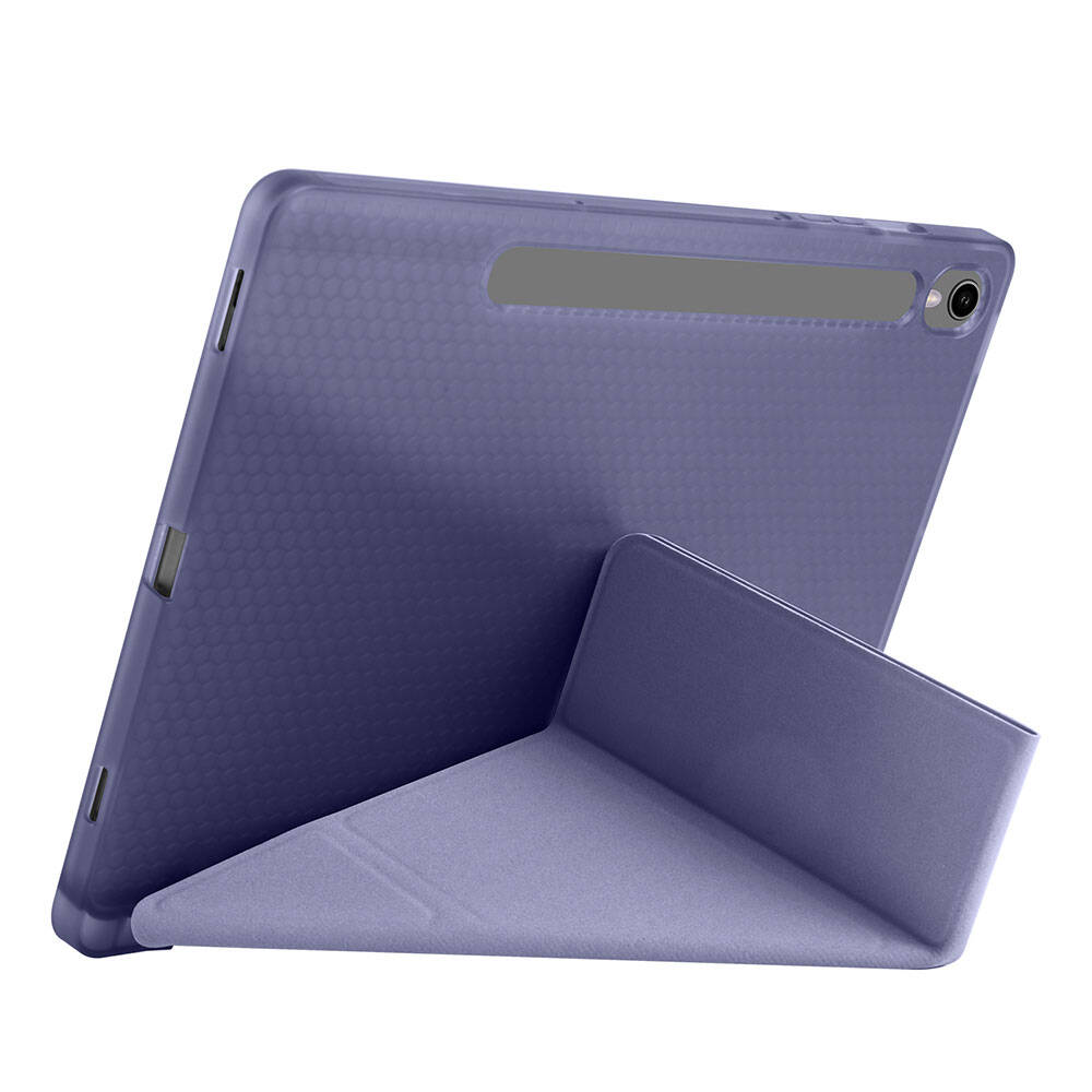 Galaxy Tab S9 FE Kılıf Zore Tri Folding Kalem Bölmeli Standlı Kılıf Açık Yeşil