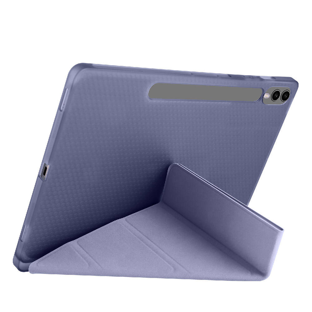 Galaxy Tab S9 FE Plus Kılıf Zore Tri Folding Kalem Bölmeli Standlı Kılıf Koyu Yeşil