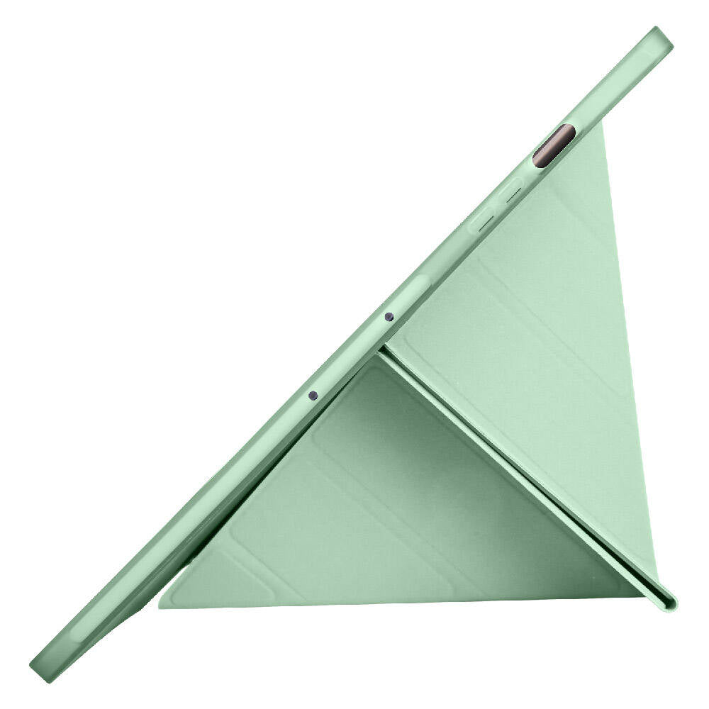 Galaxy Tab S9 FE Plus Kılıf Zore Tri Folding Kalem Bölmeli Standlı Kılıf Açık Yeşil