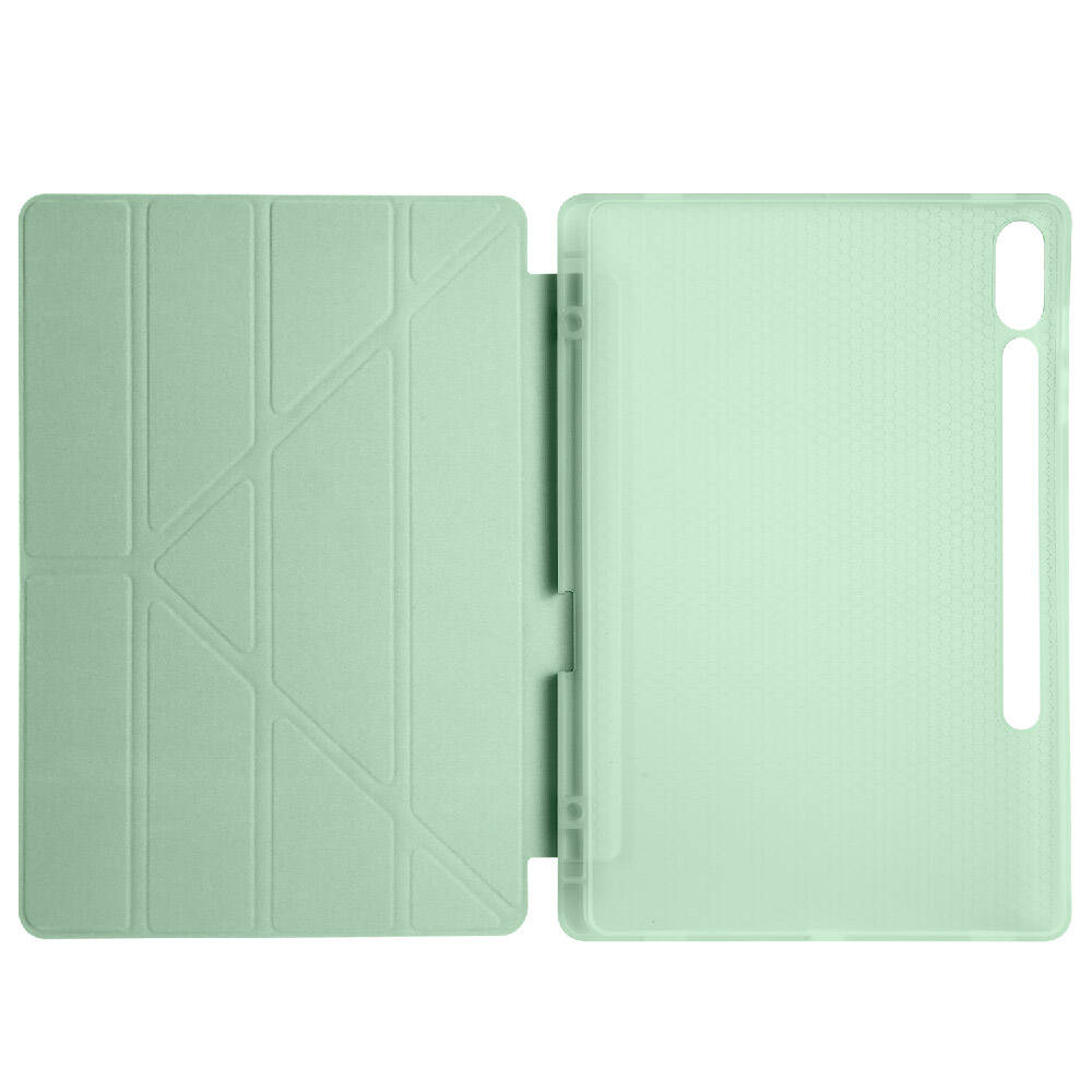 Galaxy Tab S9 FE Plus Kılıf Zore Tri Folding Kalem Bölmeli Standlı Kılıf Lacivert