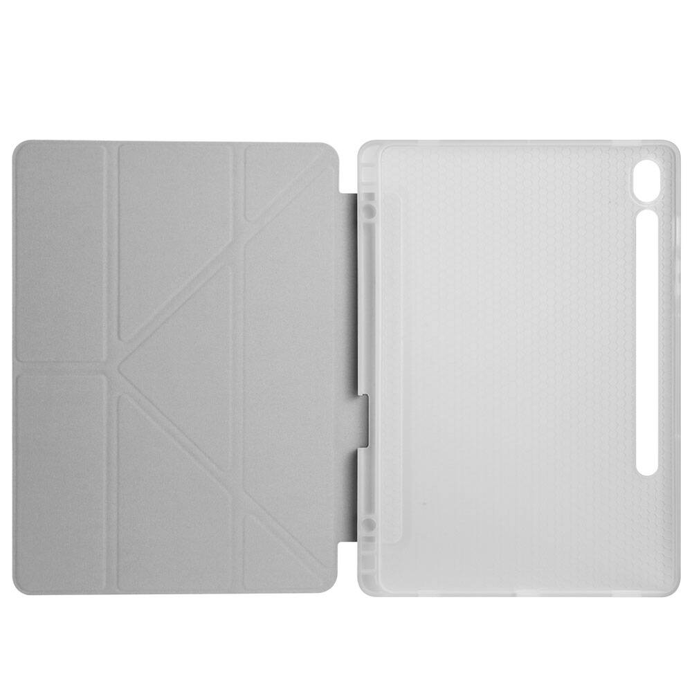 Galaxy Tab S9 Kılıf Zore Tri Folding Kalem Bölmeli Standlı Kılıf Siyah