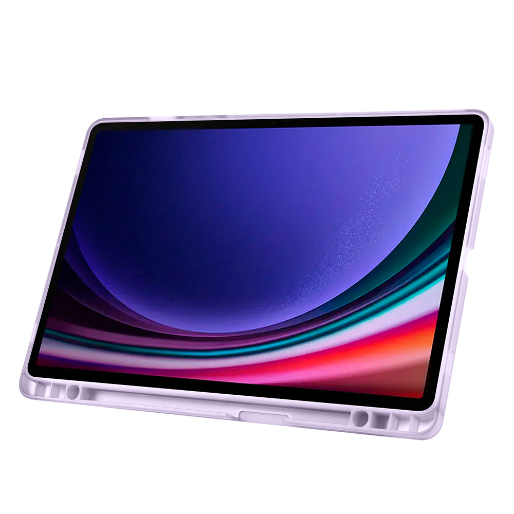 Galaxy Tab S9 Kılıf Zore Tri Folding Kalem Bölmeli Standlı Kılıf Mavi