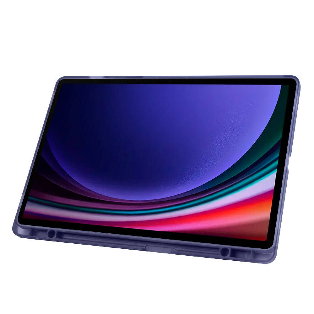 Galaxy Tab S9 Plus Kılıf Zore Tri Folding Kalem Bölmeli Standlı Kılıf Mor