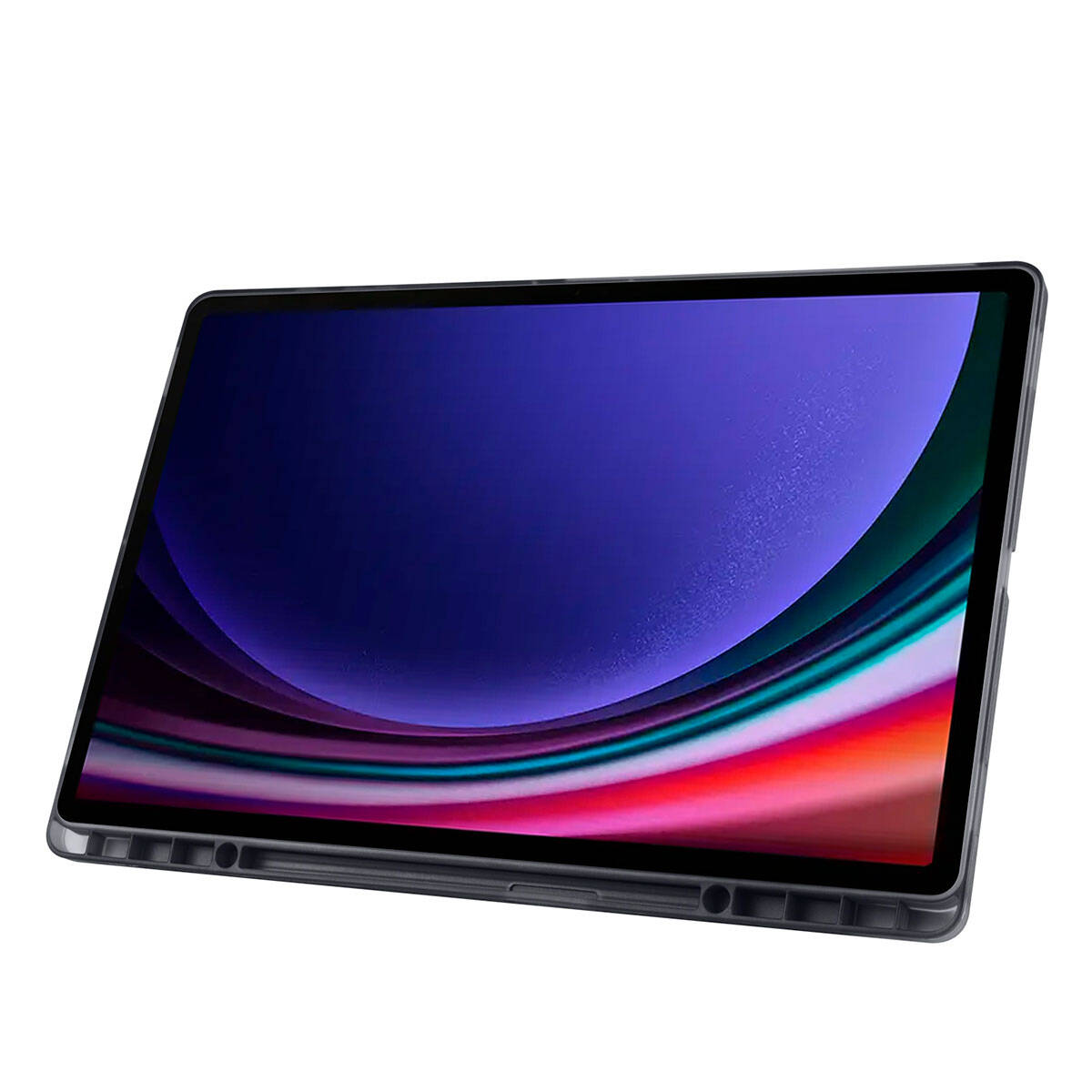 Galaxy Tab S9 Ultra Kılıf Zore Tri Folding Kalem Bölmeli Standlı Kılıf Mavi