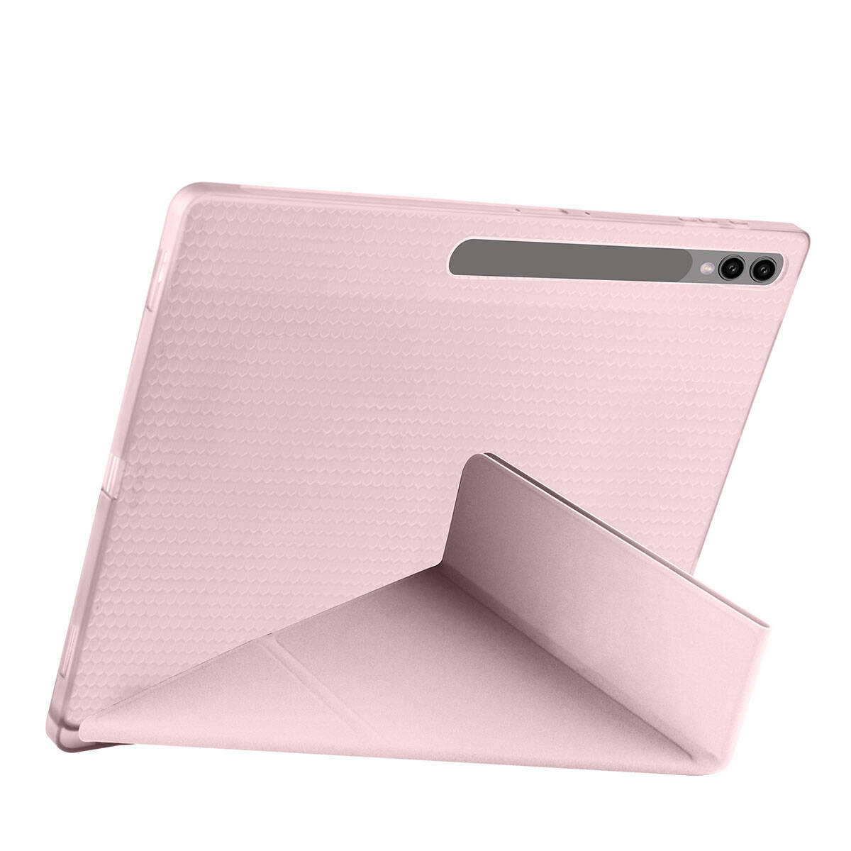 Galaxy Tab S9 Ultra Kılıf Zore Tri Folding Kalem Bölmeli Standlı Kılıf Rose Gold