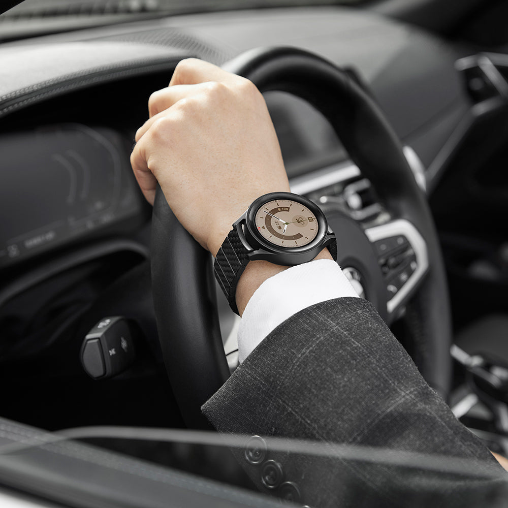 Galaxy Watch 4 44mm Karbon Fiber Pitaka Modern Serisi Black-Grey Twill Kordon Siyah-Gri