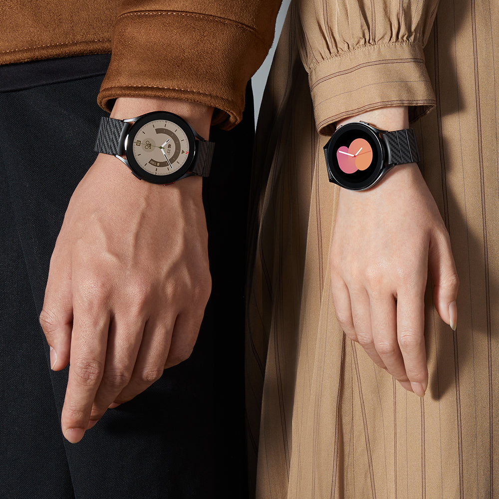 Galaxy Watch 4 Classic 46mm Karbon Fiber Pitaka Modern Serisi Black-Grey Twill Kordon Siyah-Gri