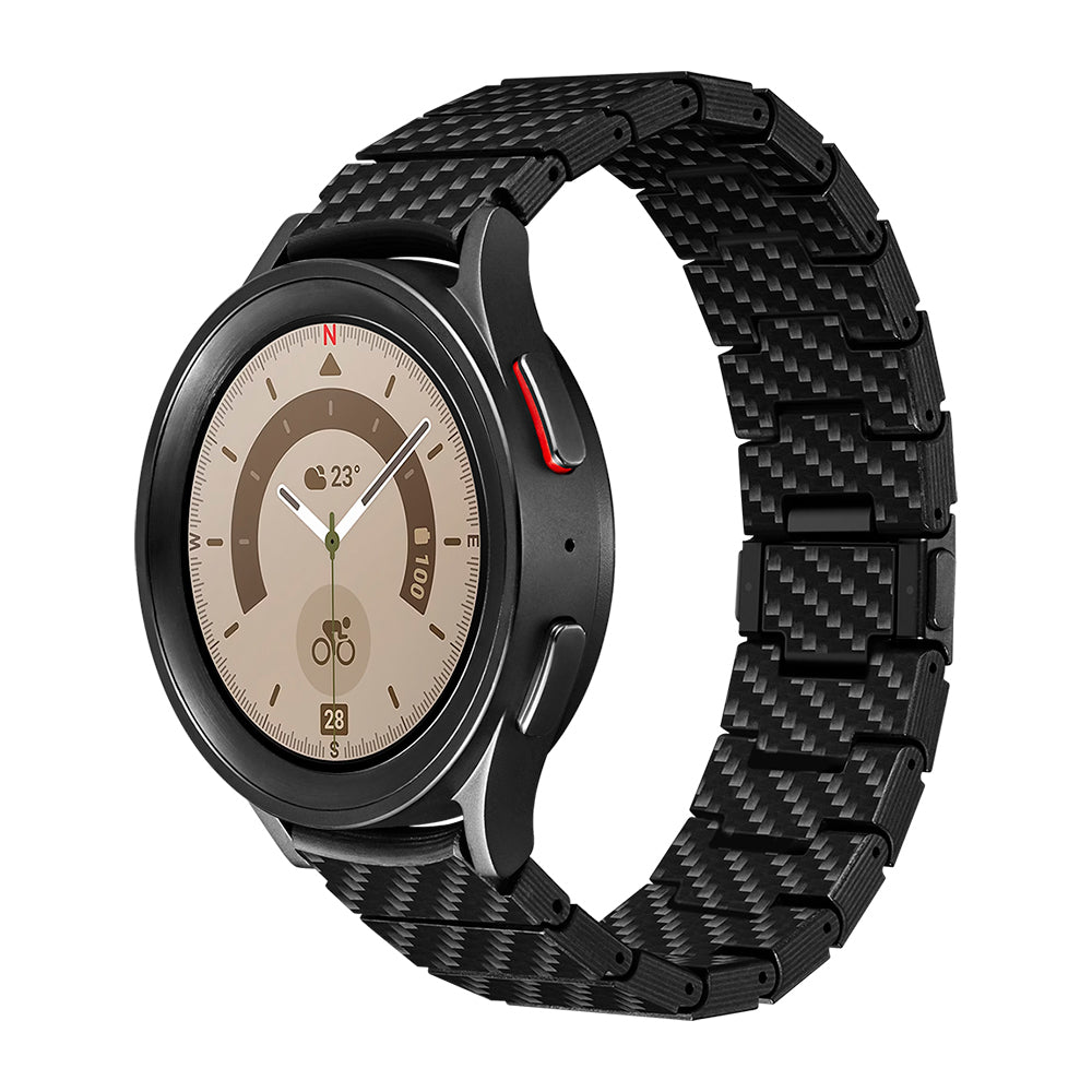 Galaxy Watch 5 40mm Karbon Fiber Pitaka Modern Serisi Black-Grey Twill Kordon Siyah-Gri