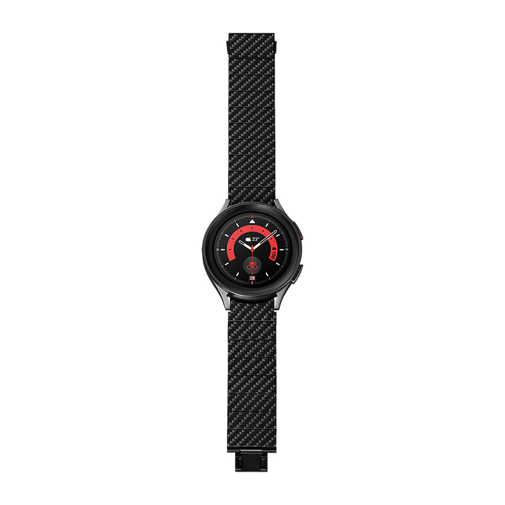 Galaxy Watch 6 40mm Karbon Fiber Pitaka Modern Serisi Black-Grey Twill Kordon Siyah-Gri