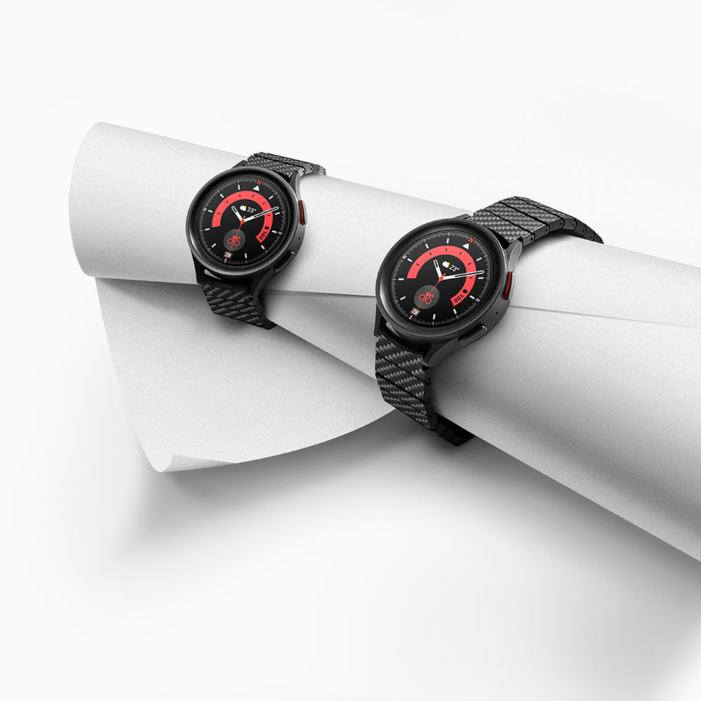 Galaxy Watch 6 40mm Karbon Fiber Pitaka Modern Serisi Black-Grey Twill Kordon Siyah-Gri