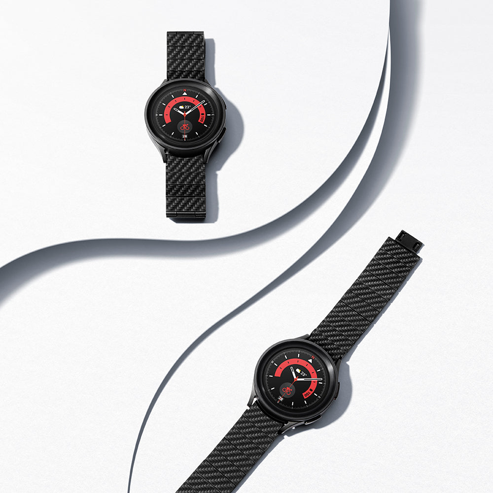 Galaxy Watch 6 Classic 47mm Karbon Fiber Pitaka Modern Serisi Black-Grey Twill Kordon Siyah-Gri