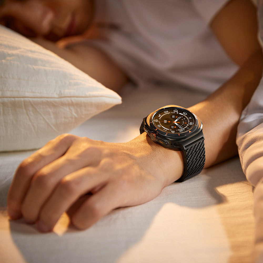 Galaxy Watch Ultra 47mm Karbon Fiber Pitaka Modern Serisi Black-Grey Twill Kordon Siyah-Gri