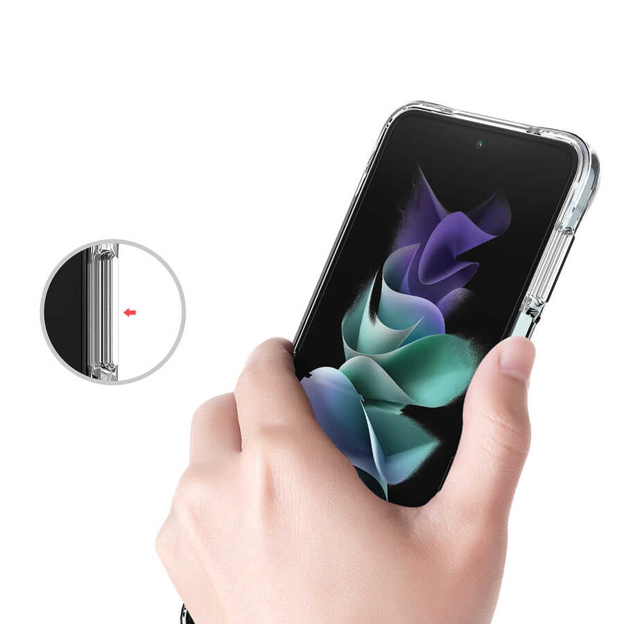 Galaxy Z Flip 4 Kılıf Zore Vonn Kapak Renksiz