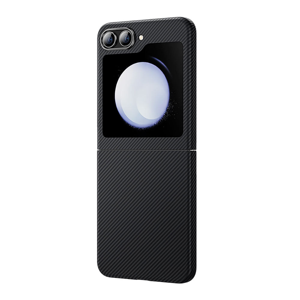 Galaxy Z Flip 5 Kılıf Karbon Fiber Benks Essential ArmorAir 600D Kevlar Kapak Siyah