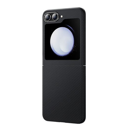 Galaxy Z Flip 5 Kılıf Karbon Fiber Benks Essential ArmorAir 600D Kevlar Kapak Siyah