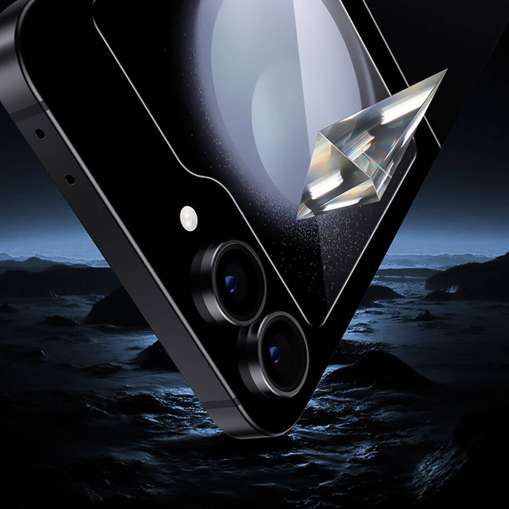 Galaxy Z Flip 6 Benks Glass Warrior HD Cam Ekran Koruyucu + Kolay Uygulama Aparatlı Siyah