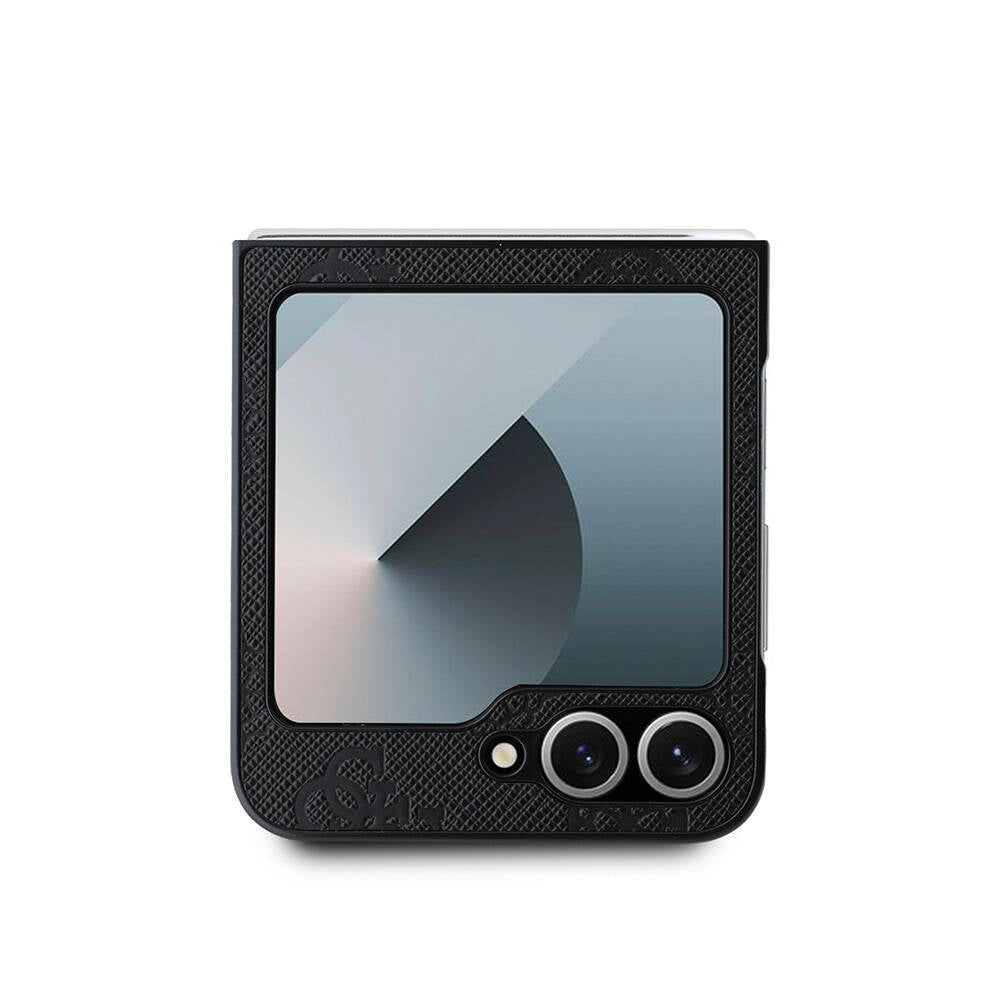 Galaxy Z Flip 6 Kılıf Guess Orjinal Lisanslı Magsafe Şarj Özellikli Saffiano Metal Logo Kapak Siyah