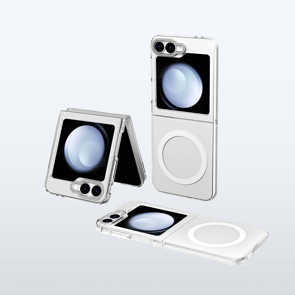 Galaxy Z Flip 6 Kılıf Magsafe Şarj Özellikli Şeffaf Youngkit Crystal Shield Serisi Kapak Şeffaf