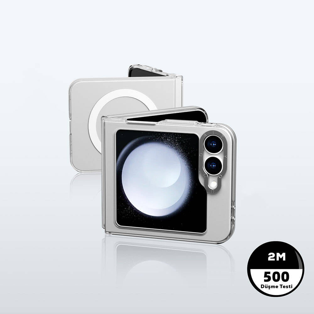 Galaxy Z Flip 6 Kılıf Magsafe Şarj Özellikli Şeffaf Youngkit Crystal Shield Serisi Kapak Şeffaf