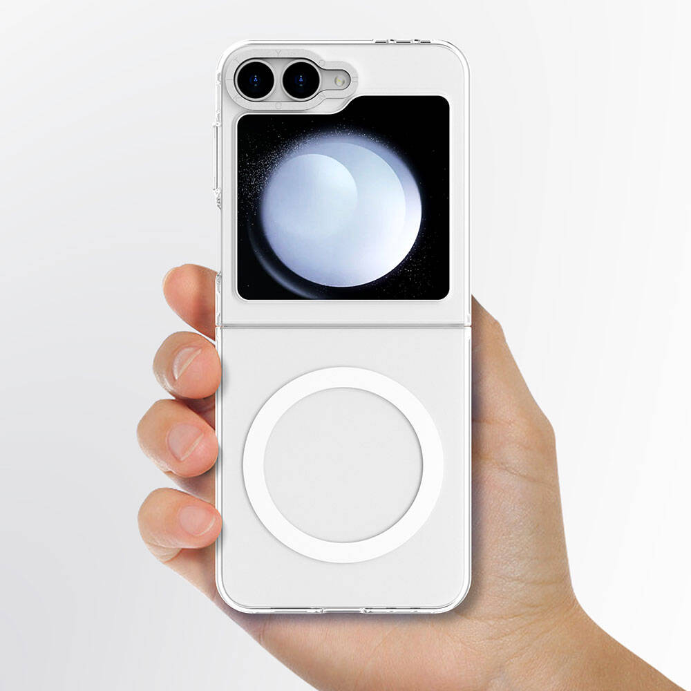 Galaxy Z Flip 6 Kılıf Magsafe Şarj Özellikli Şeffaf Youngkit Crystal Shield Serisi Kapak Şeffaf