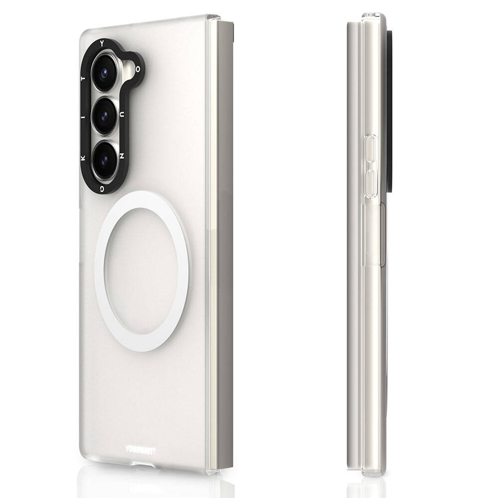 Galaxy Z Fold 6 Kılıf Magsafe Şarj Özellikli Youngkit Hidden Sand Serisi Kapak Siyah