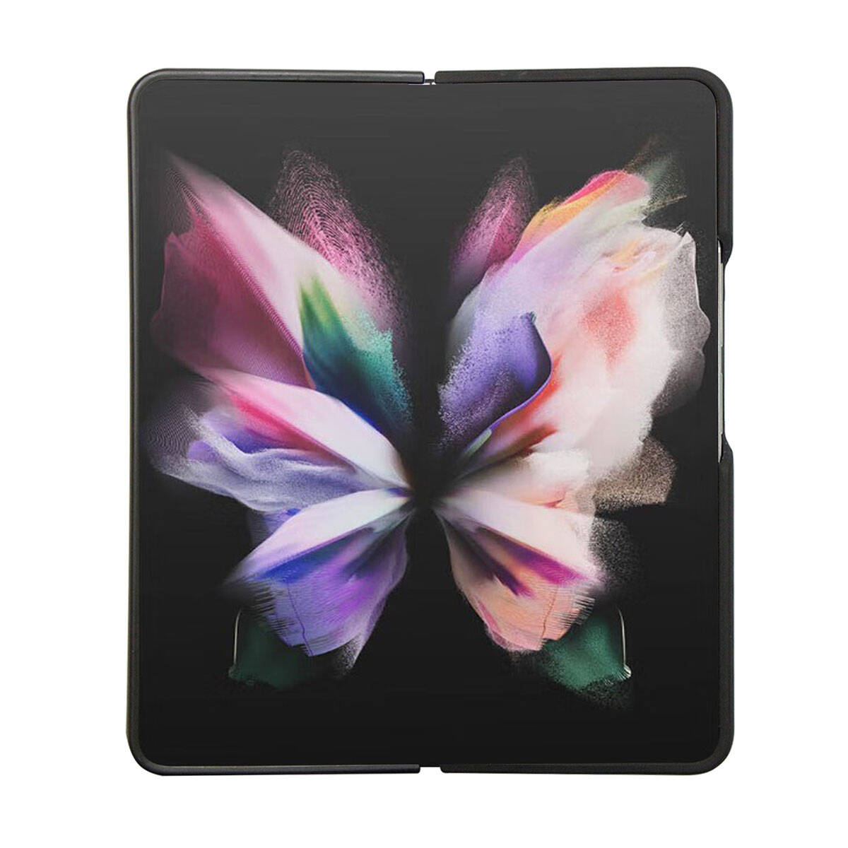 Galaxy Z Fold 5 Kılıf TUMI Liquid Silikon Metal Logo Dizayn Orjinal Lisanslı Kapak Siyah