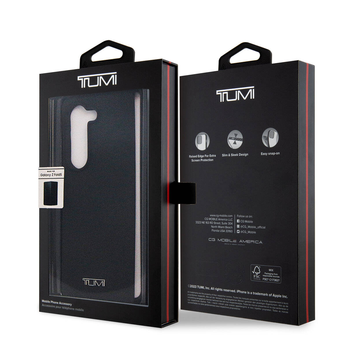 Galaxy Z Fold 5 Kılıf TUMI Liquid Silikon Metal Logo Dizayn Orjinal Lisanslı Kapak Siyah
