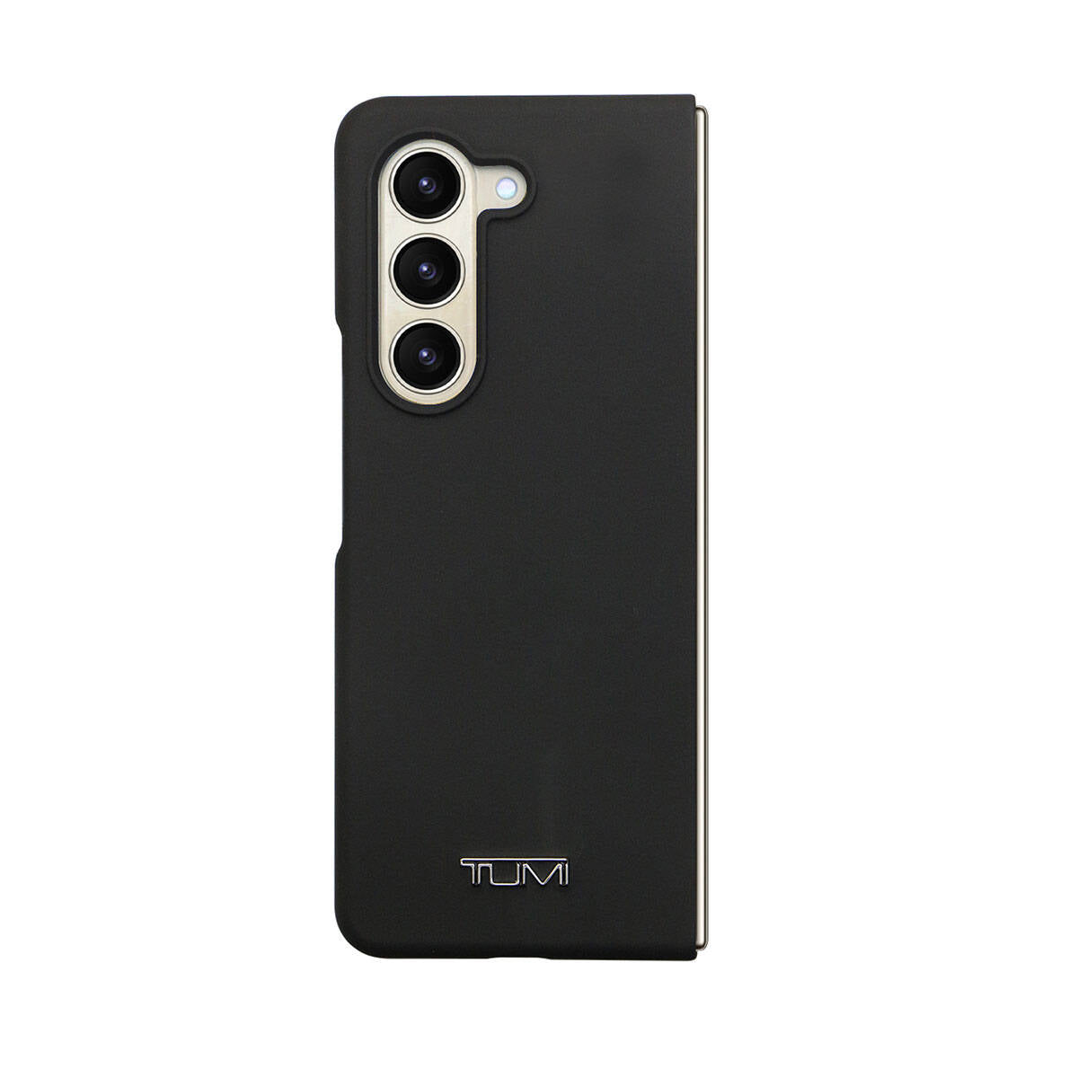 Galaxy Z Fold 5 Kılıf TUMI Liquid Silikon Metal Logo Dizayn Orjinal Lisanslı Kapak Siyah