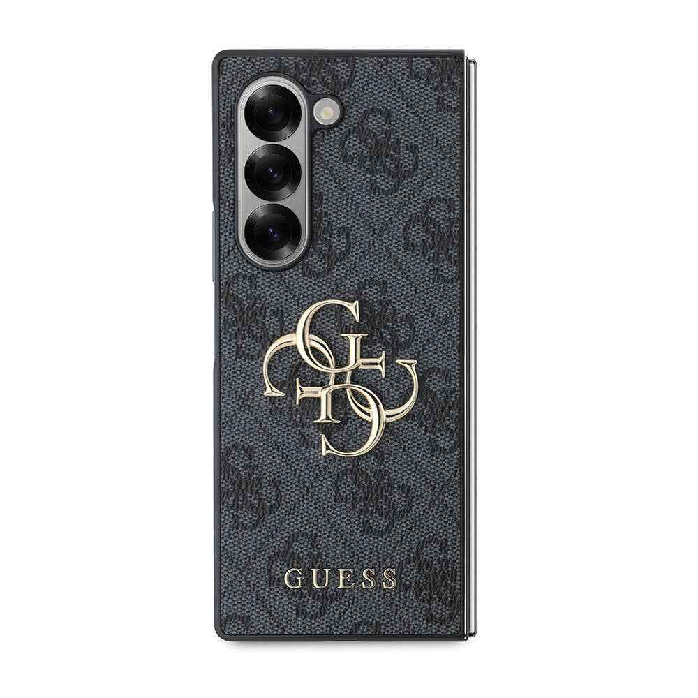 Galaxy Z Fold 6 Kılıf Guess Orjinal Lisanslı Leather Metal Logo Kapak Kahverengi