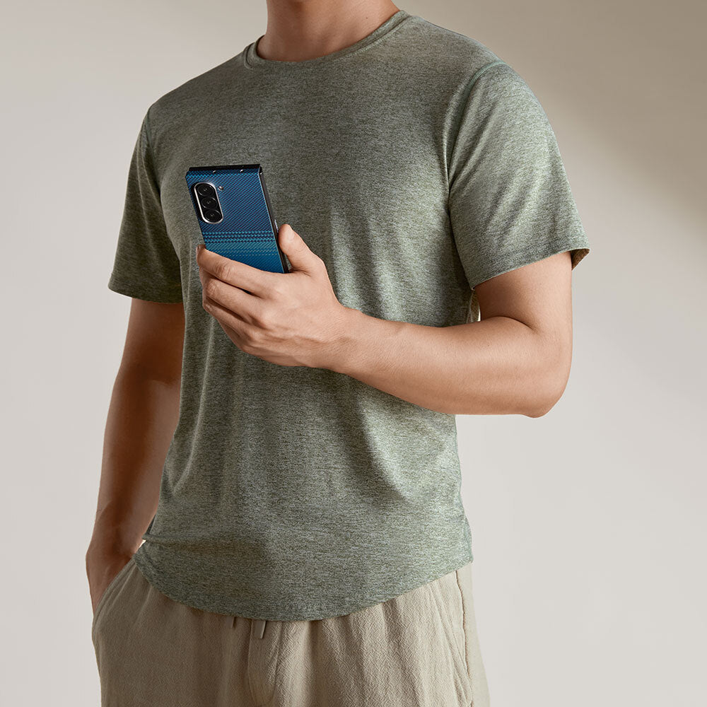 Galaxy Z Fold 6 Kılıf Magsafe Şarj Özellikli Aramid Fiber Pitaka Tactile Woven Sunset-Moonrise Serisi Moonrise Kapak Mavi