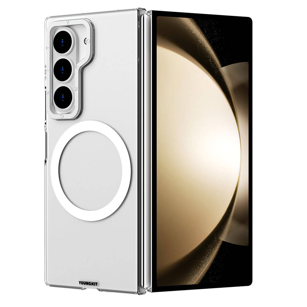 Galaxy Z Fold 6 Kılıf Magsafe Şarj Özellikli Şeffaf Youngkit Crystal Shield Serisi Kapak Şeffaf