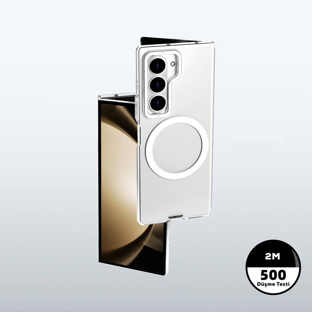 Galaxy Z Fold 6 Kılıf Magsafe Şarj Özellikli Şeffaf Youngkit Crystal Shield Serisi Kapak Şeffaf