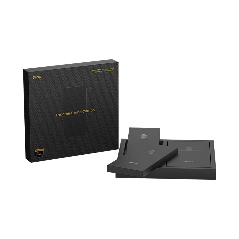 Galaxy Z Fold 7 Benks ArmorAir Aurora Grand Combo Üçlü Aksesuar Seti (Ön Arka Kevlar Kapak + Ekran Koruyucu) Yeşil