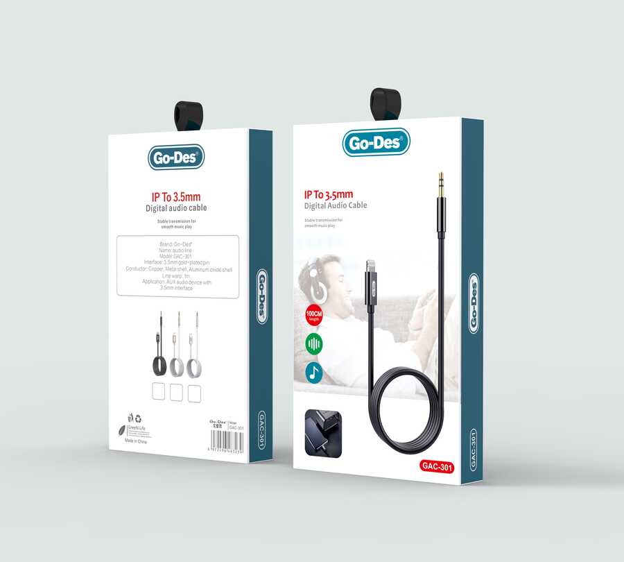 Go Des GAC-301 Lightning Aux Kablo Siyah