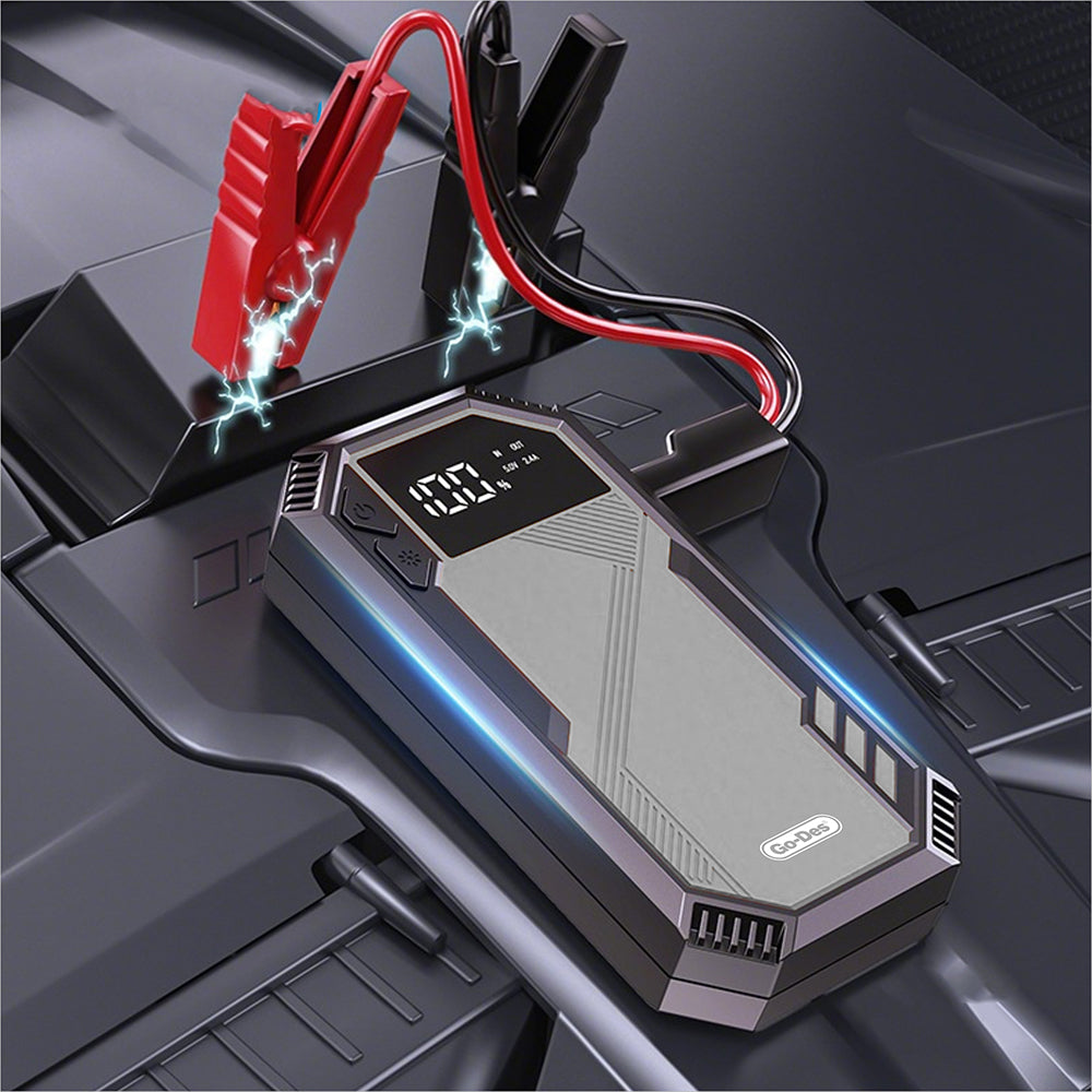 Go Des GD-B635 LED Işıklı Araç Akü Acil Durum Takviye Güç Kaynağı 12V Siyah